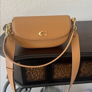 Coach Gold Accent Tan Crossbody Bag